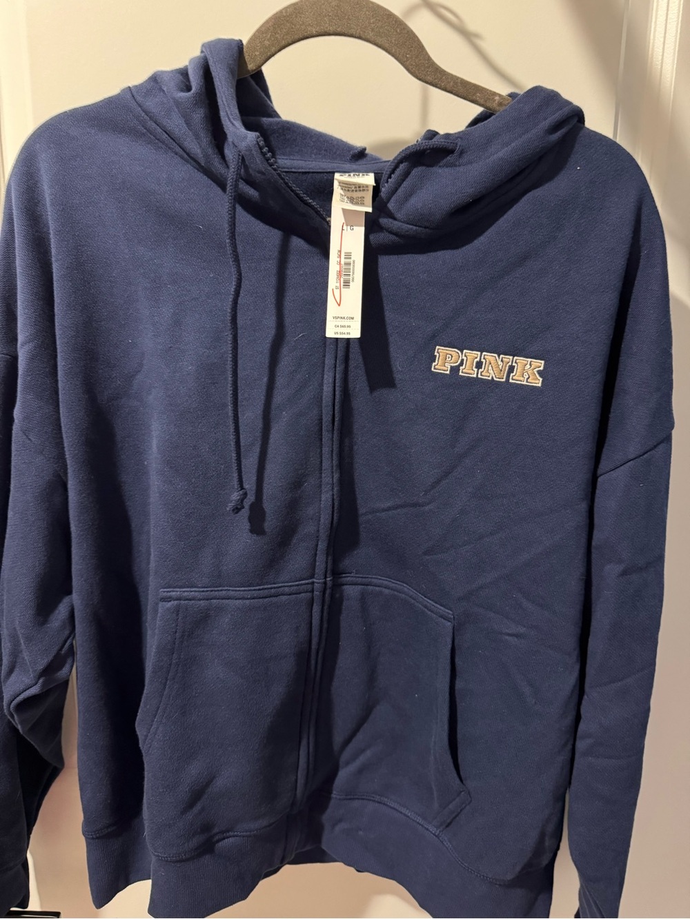 PINK VS WoMen's Navy Zip-Up Hoodie & Swestpants Set